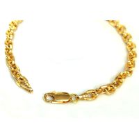 Pulseira em Ouro 18k Cadeado Oca