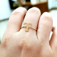 Anel em Ouro 18k Personalizado com Inicial