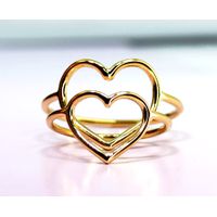 Conjunto de Anéis Mãe e Filha Coração Fio personalizado em Ouro 18k