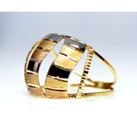 Anel em Ouro Amarelo, Branco e Rosê 18k Tricolor Diamantado