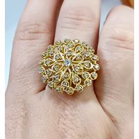 Anel em Ouro 18k Chuveiro Cravejado com Diamantes 