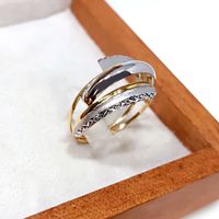 Anel em Ouro 18k Amarelo e Branco Diamantado