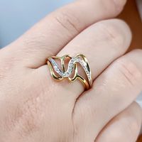 Anel em Ouro 18k Amarelo e Branco com Diamantes