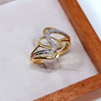 Anel em Ouro 18k Amarelo e Branco com Diamantes