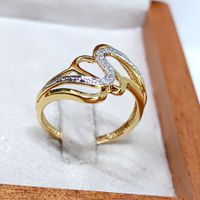 Anel em Ouro 18k Amarelo e Branco com Diamantes