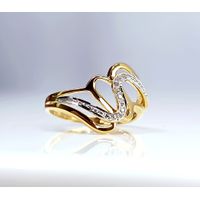 Anel em Ouro 18k Amarelo e Branco com Diamantes
