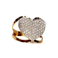 Anel em Ouro Amarelo e Branco 18k Coração Cravejado 