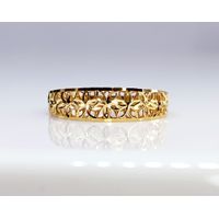 Anel em Ouro 18k Bojudo Trabalhado com Flores