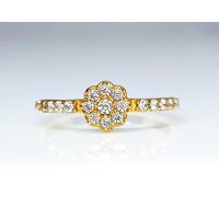 Anel em Ouro 18k Flor Cravejada