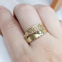 Anel em Ouro 18k Chapa Fosca e Telada