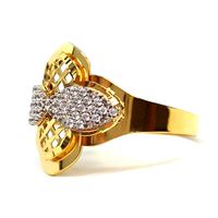 Anel em Ouro 18k Diamantado com Zircônias