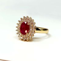 Anel de Formatura em Ouro 18k Oval Borda Cravejada