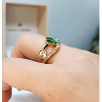 Anel de Formatura Medicina Feminino com Esmeralda Ouro 18k