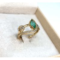 Anel de Formatura Medicina Feminino com Esmeralda Ouro 18k