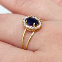 Anel de Formatura em Ouro 18k Oval Cravejado