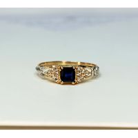 Anel de Formatura Crown Safira Azul