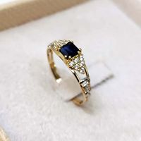 Anel de Formatura Crown Safira Azul