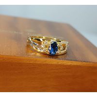Anel de Formatura em Ouro 18k Personalizado com o Curso Escolhido Safira Azul