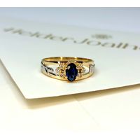 Anel de Formatura em Ouro 18k Personalizado com o Curso Escolhido Safira Azul