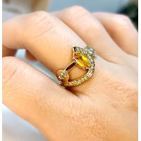 Anel de Formatura em Ouro 18k Citrino 