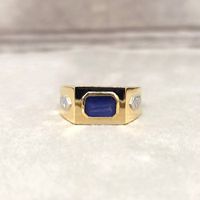 Anel de Formatura Ouro 18k com Pedra Safira