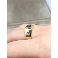 Anel de Formatura Ouro 18k com Pedra Safira