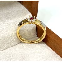 Anel de Formatura Direito Feminino com Rubi e Brilhantes