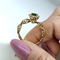 Anel de formatura em Ouro Aro DNA Redondo com Pedras na Borda