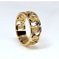 Anel de Formatura em Ouro 18k Personalizado para o curso de Música com Emblema de Lira