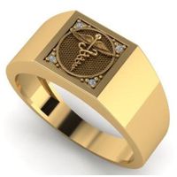 Anel em Ouro 18k Formatura Curso de Medicina
