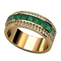  Anel De Formatura Ouro 18k Com Diamantes e Pedras Naturais 