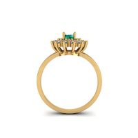 Anel de Formatura Oval Borda Dupla com Pedras em Ouro