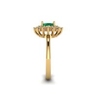 Anel de Formatura Oval Borda Dupla com Pedras em Ouro