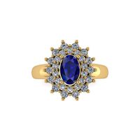 Anel de Formatura Oval Borda Cravejada em Ouro 18k
