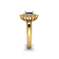 Anel de Formatura Oval Borda Cravejada em Ouro 18k