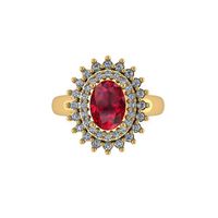 Anel de Formatura em Ouro 18k Oval Borda Cravejada