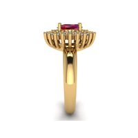 Anel de Formatura em Ouro 18k Oval Borda Cravejada