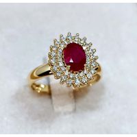 Anel de Formatura em Ouro 18k Oval Borda Cravejada