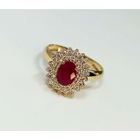 Anel de Formatura em Ouro 18k Oval Borda Cravejada
