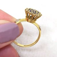 Anel de Formatura em Ouro 18k Coroa Alta com Safira