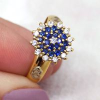 Anel de Formatura em Ouro 18k Coroa Alta com Safira