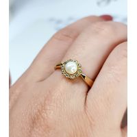 Anel em Ouro 18k Personalizado Redondo com Pérola 