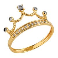 Anel Coroa Princess - com Brilhantes Ouro 18k 750