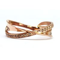 Anel em Ouro 18k Rosê com Diamante Champanhe