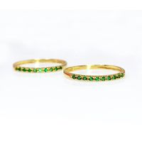 Aparador em Ouro 18k Cravejado com Pedras Verde