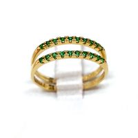 Aparador em Ouro 18k Cravejado com Pedras Verde