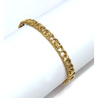Bracelete em Ouro 18k Círculos com Flor