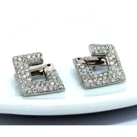 Brinco Ouro Branco 18k com Diamantes