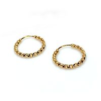 Brinco Argola Torcida em Ouro 18k