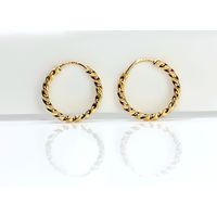 Brinco Argola Torcida em Ouro 18k